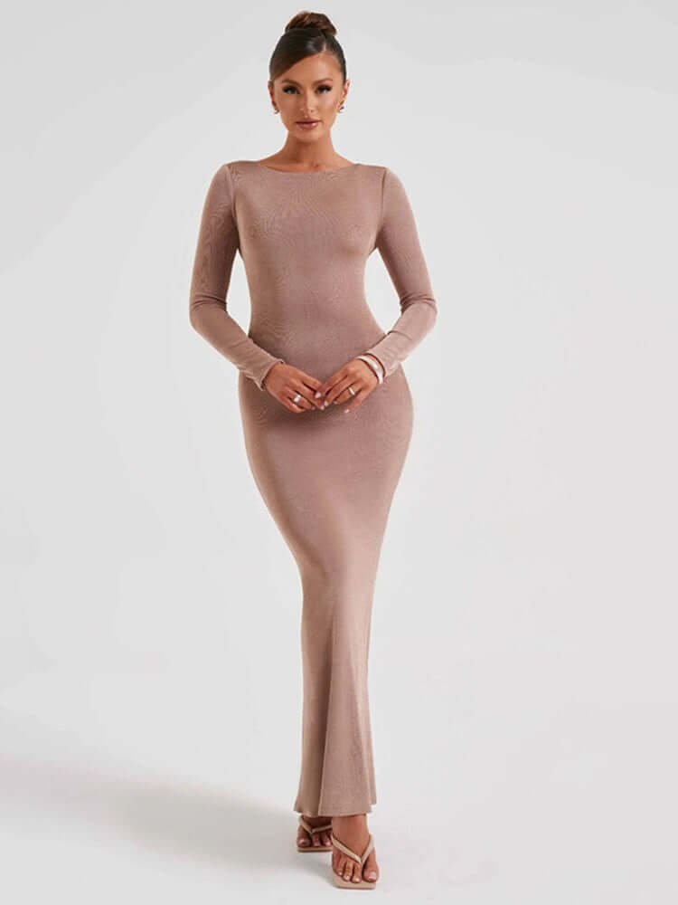 Long Sleeve Serenity Backless Maxi Dress