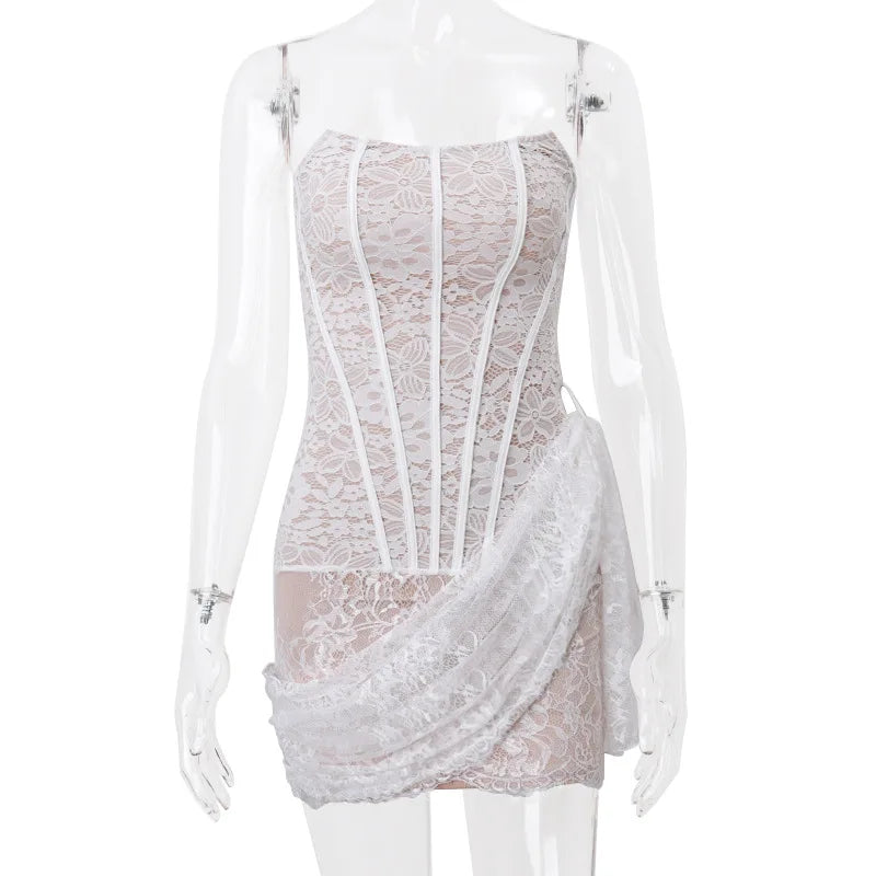 Cassandra Lace Strapless Mini Dress