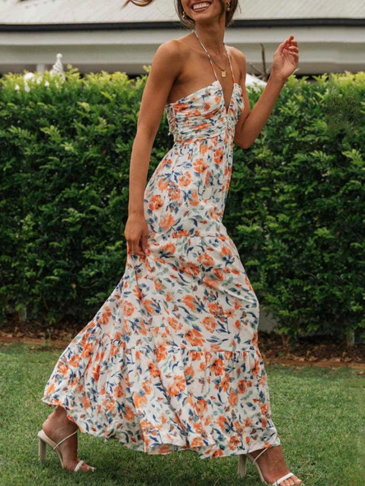 Boho Tiered Swing Maxi Dress