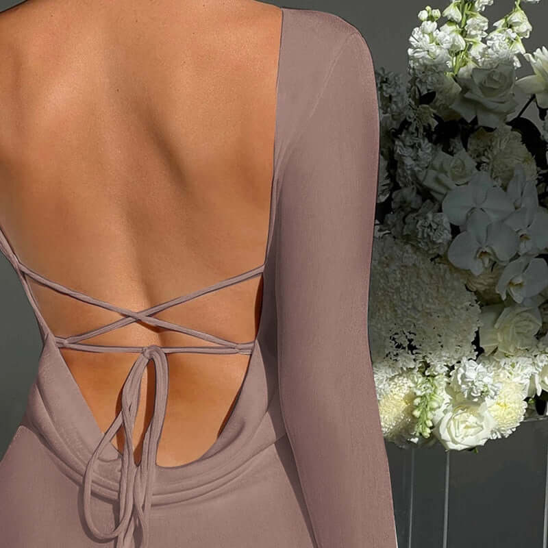 Long Sleeve Serenity Backless Maxi Dress