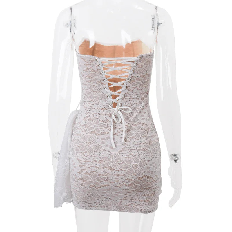 Cassandra Lace Strapless Mini Dress