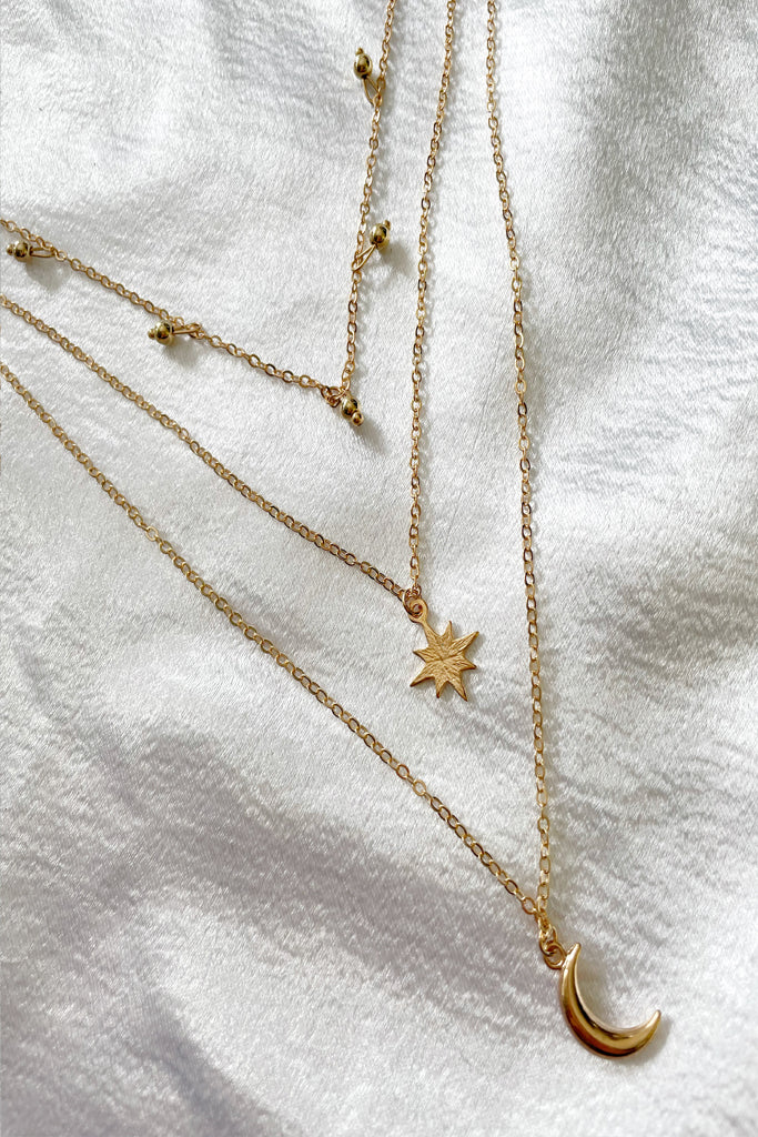 Star and Moon Layered Necklace