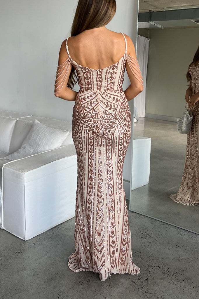 Felicity Sequin Gown - Gold