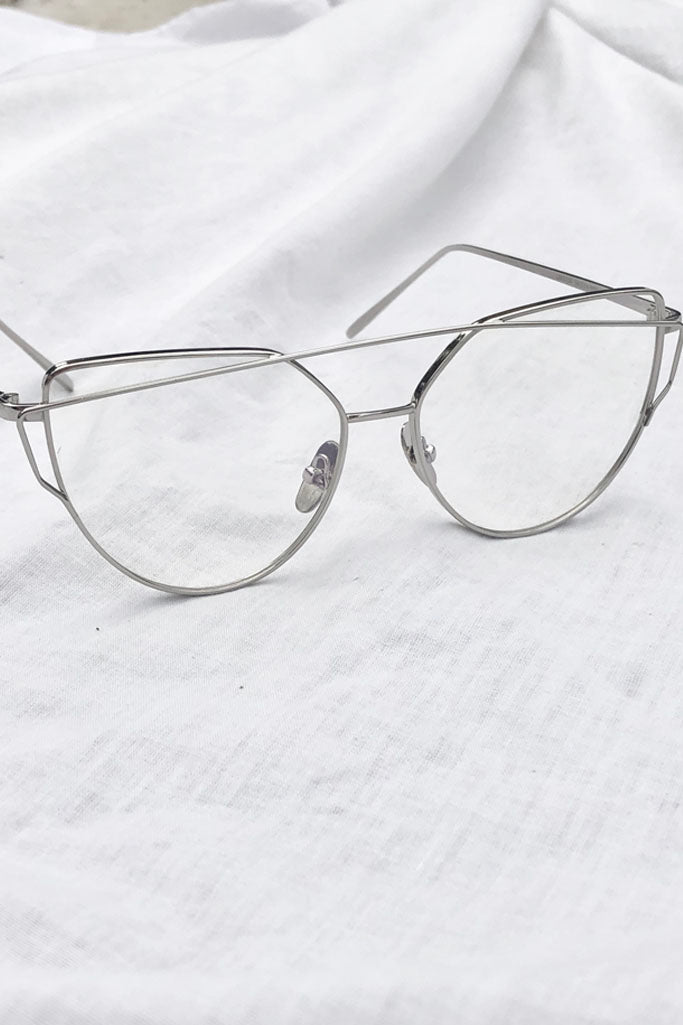 Chloe Clear Glasses - Silver