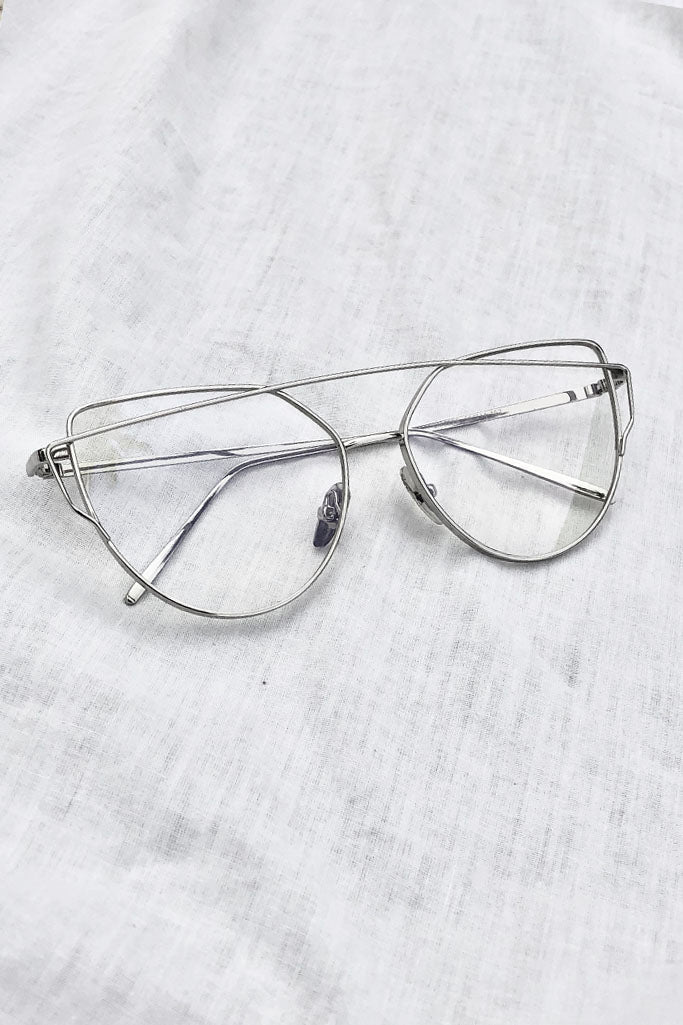 Chloe Clear Glasses - Silver