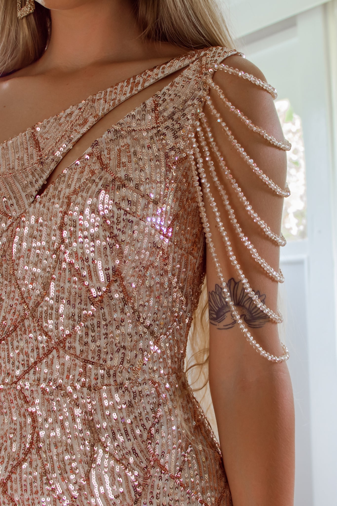 Katiya Sequin Gown - Golden
