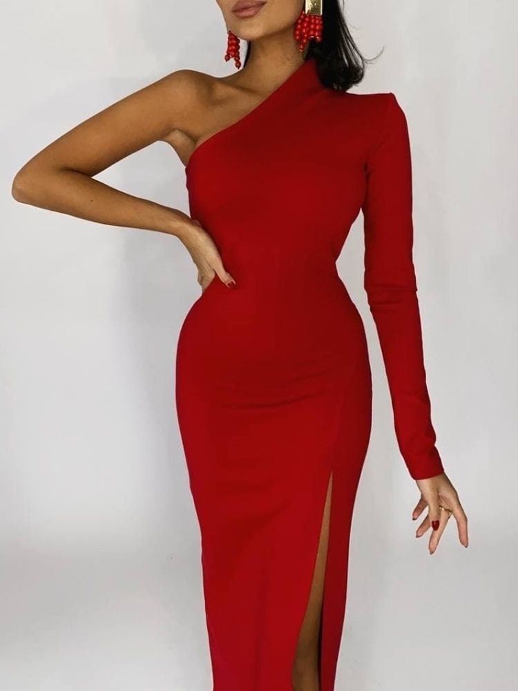 Luciana One Shoulder Maxi Dress