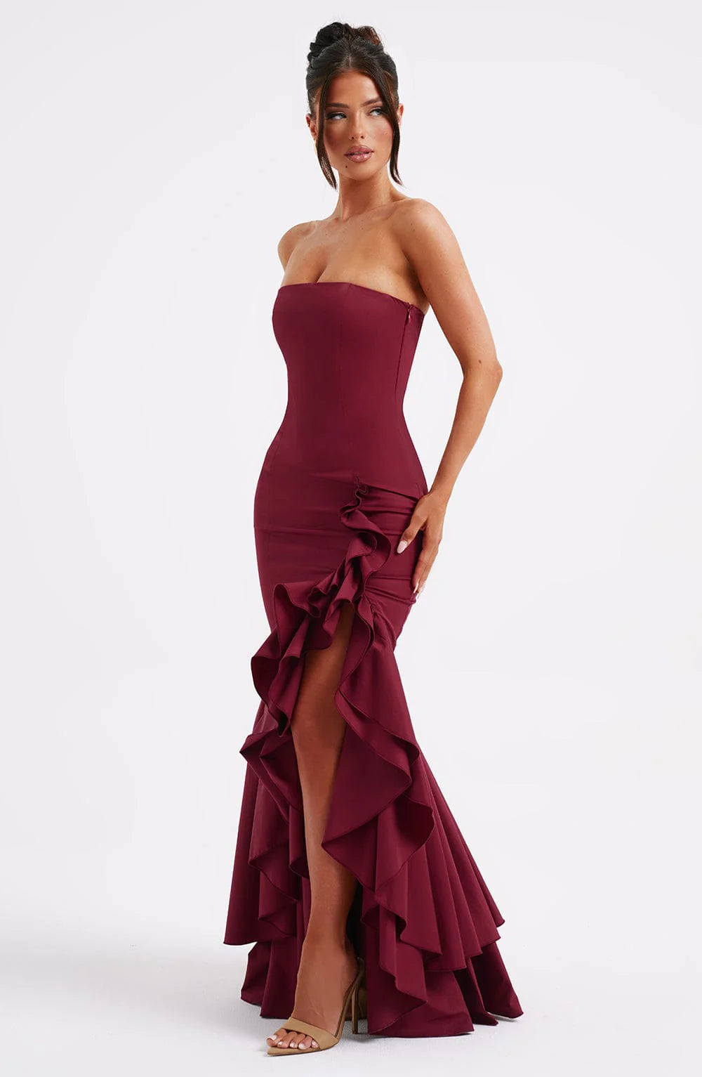 ANGELINA MAXI DRESS - BURGUNDY