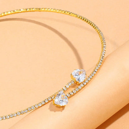 Rhinestone Heart Collar Choker