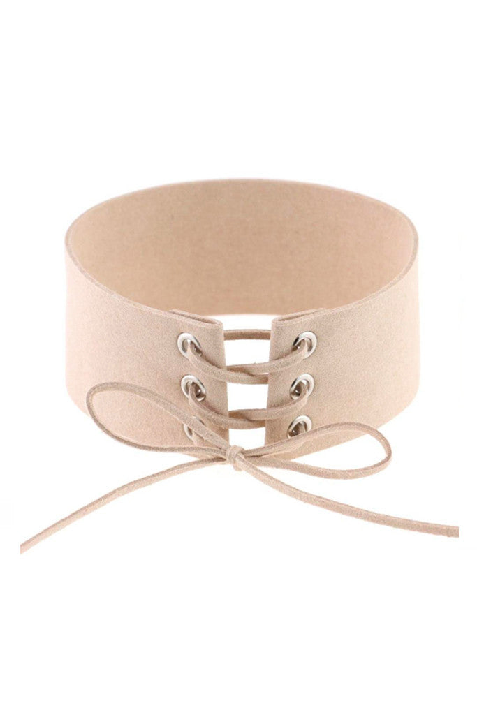 Xena Tie Up Choker - Nude