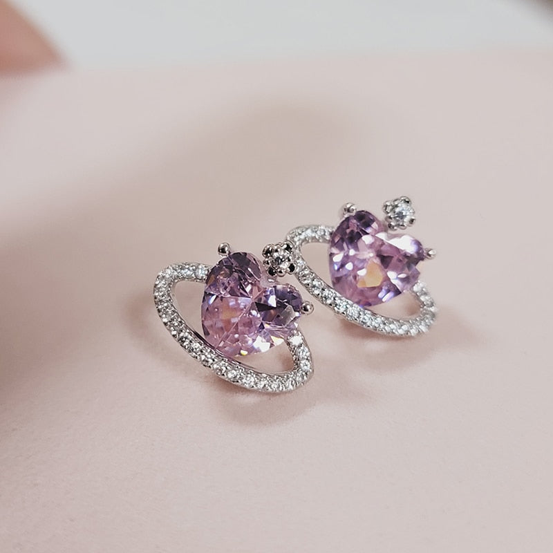 Zircon Planet Earrings