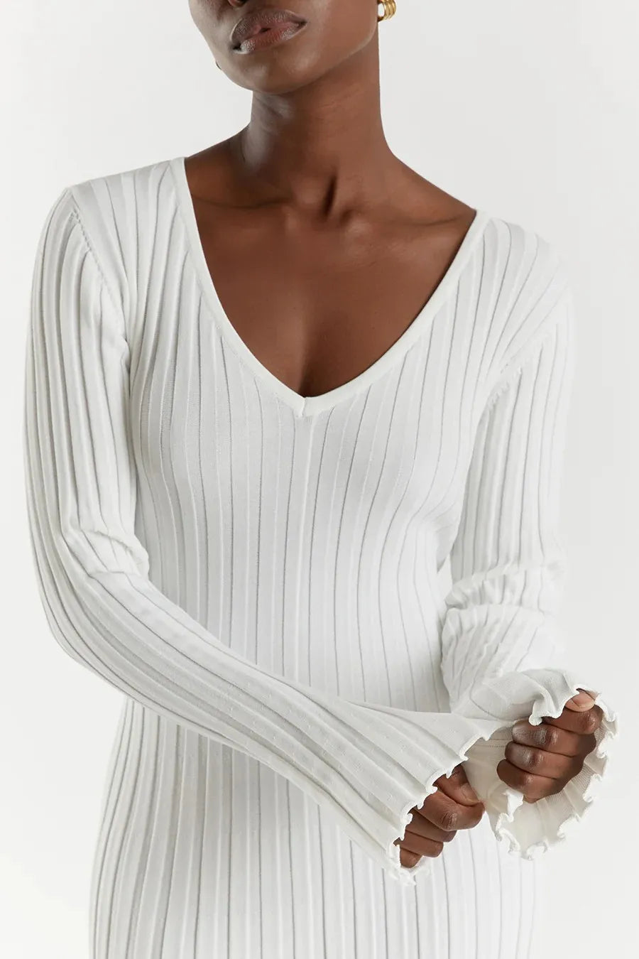 Sofia Ribbed Knitted Midi Dress