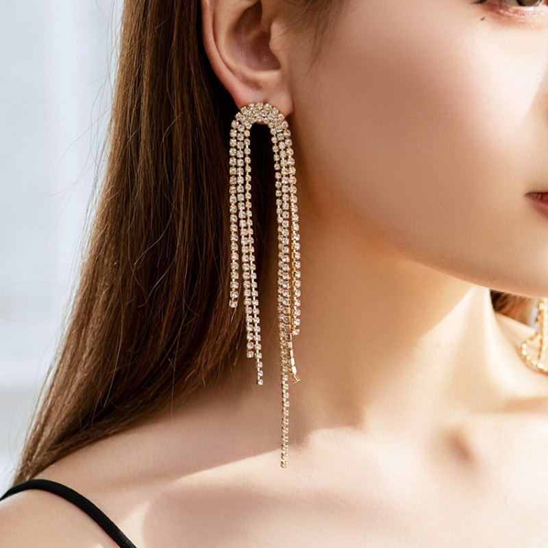 Rhinestone Hanging  Earrings