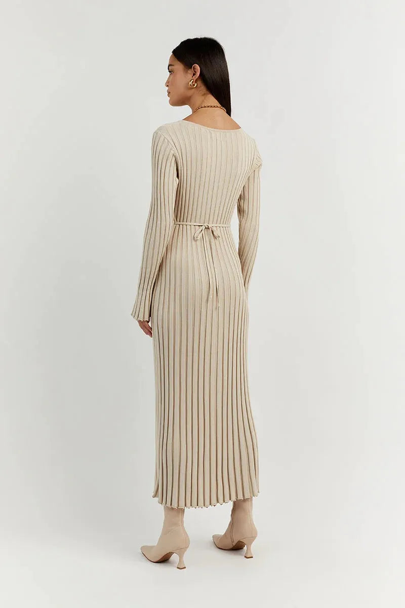 Sofia Ribbed Knitted Midi Dress