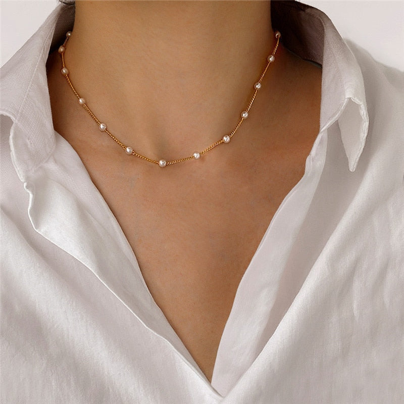 Sparkling Clavicle Chain Choker Necklace