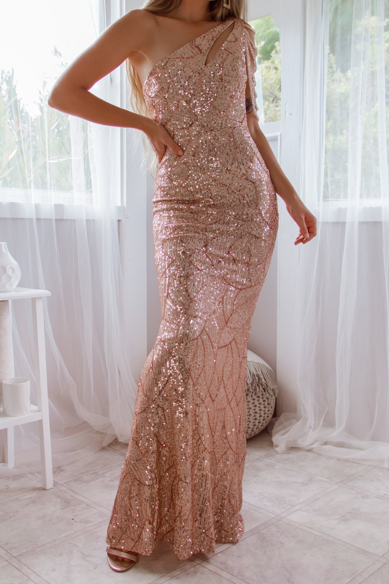 Katiya Sequin Gown - Golden