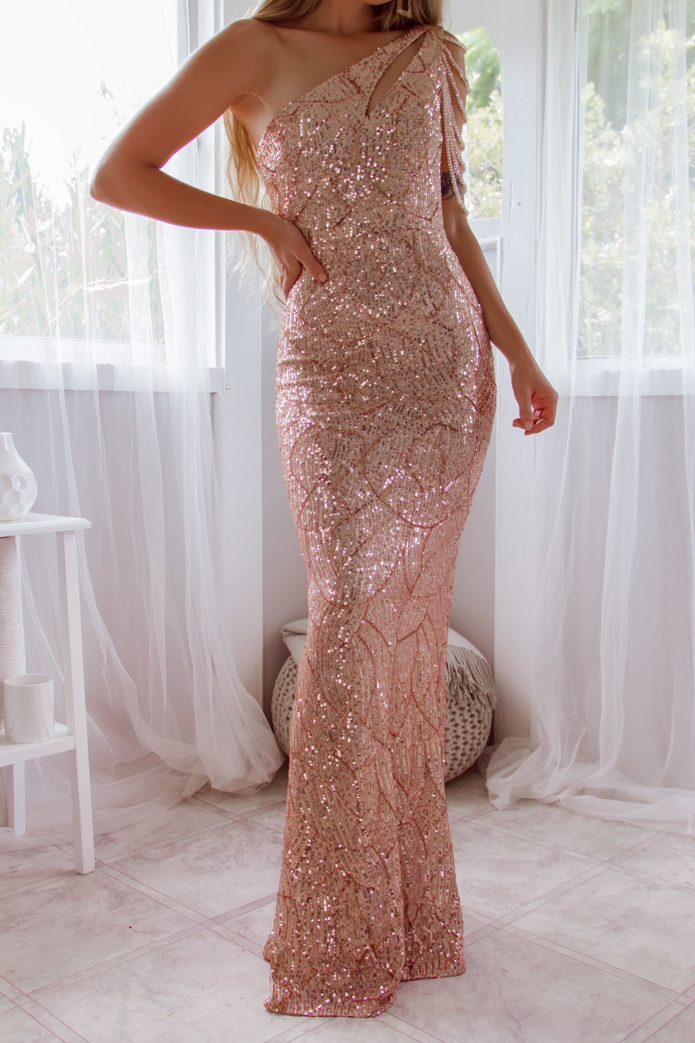 Katiya Sequin Gown - Golden