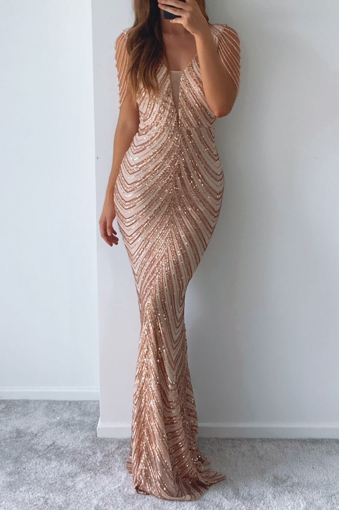 Valencia Sequin Gown - Gold