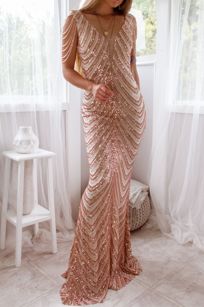 Valencia Sequin Gown - Gold